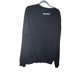 Apt.9 Merino Wool Blend V Neck XL Mens Gray Cozy work career Pullover Sweater